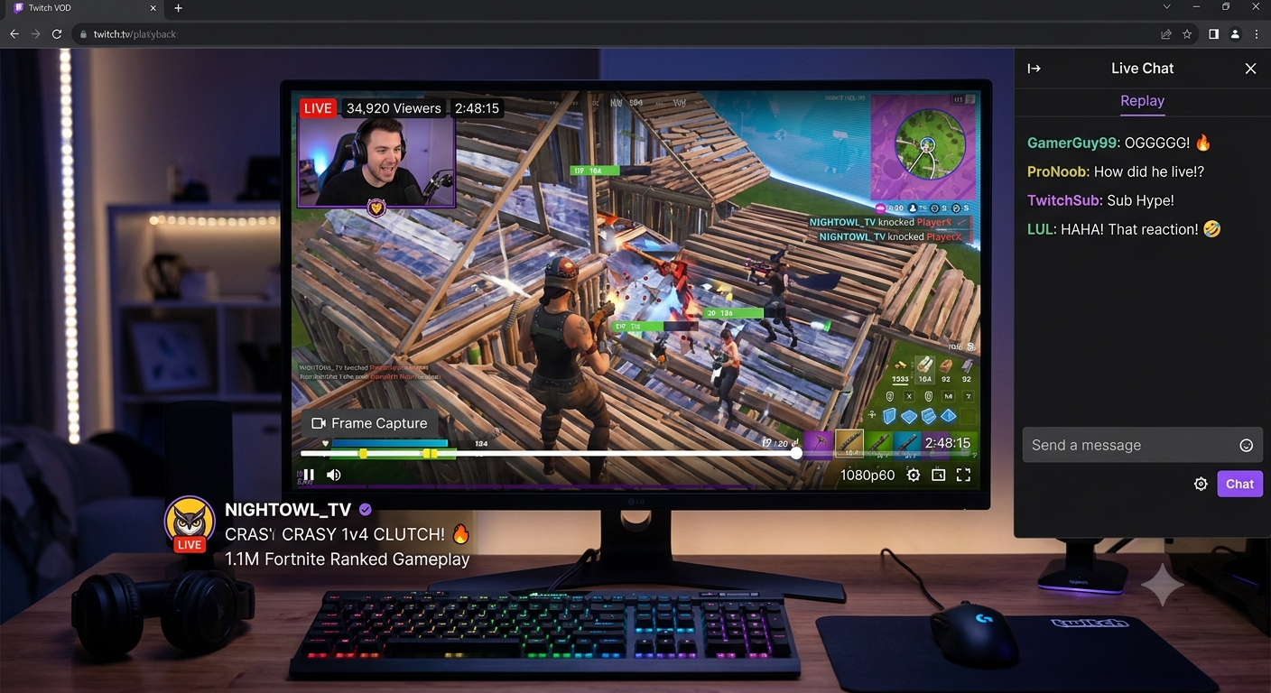 Capture a Frame from a Twitch Clip or VOD
