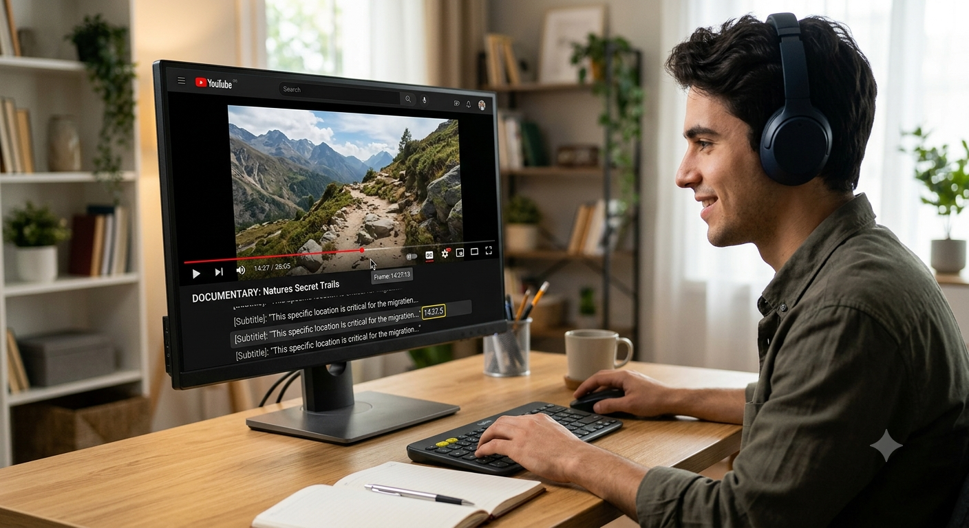 How to Find the Exact Frame Timestamp Using YouTube Subtitles